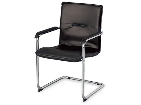 Beklede Stoel Swingframe Verchroomd Zwart Kunstleer Armleuningen