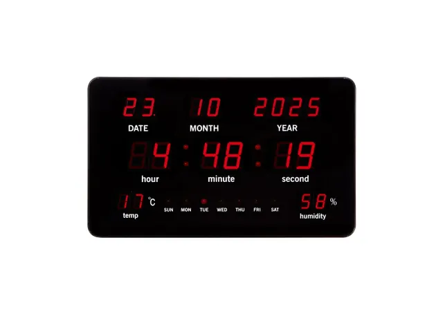 Digitale wandklok Zwart LED-display 37.5x25.5cm