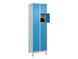 lockerkast,HxBxD 1950x600x500mm,2x5vakken,vak B 300mm,cil.-slot,voeten