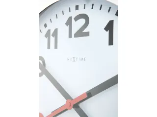 Wandklok NeXtime dia. 19cm, geborsteld aluminium, 'Station' cijfers - 9