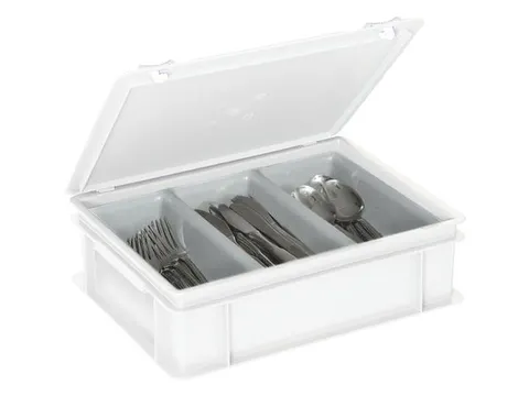 Euronormkoffer Bestek Pe Scharnierdeksel 130x400x300mm Wit