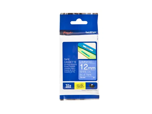 Labeltape Brother P-touch TZe-535 standaard 12mm wit op blauw