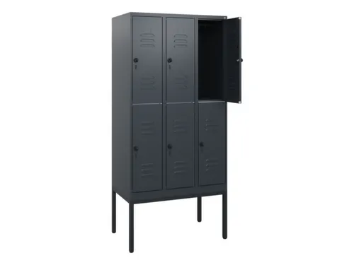 dubbeldekse locker,HxBxD 1950x900x500mm,3x2vak.,vak B 300mm