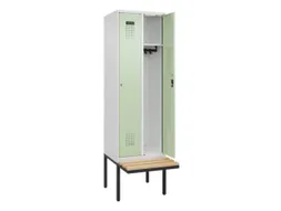 locker met bank,HxBxD 2120x600x815mm,2vak,vak B 300mm,cilinderslot