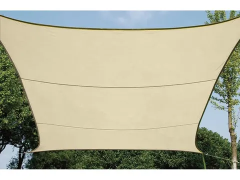 Voile solaire perméable carré 5x5m Champagne