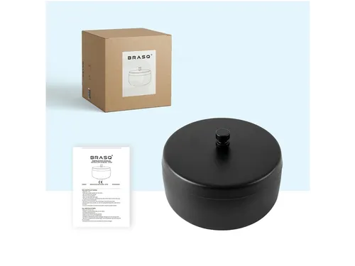 Asbak BRASQ tafelmodel 1 liter met deksel AT700 zwart