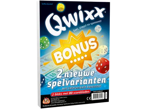 White Goblin Qwixx Bonus dobbelspel, 2 extra scorebloks