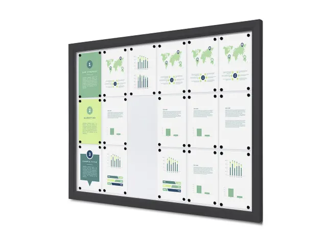 Outdoor Vergrendelbaar Notitiebord Slim 18xA4 Antraciet