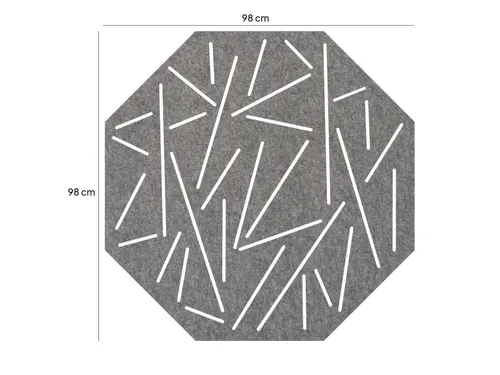 Akoestisch wandpaneel 8-hoek met patroon uitsnede 100x100cm Grijs