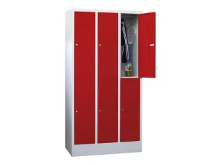 lockerkast,HxBxD 1850x900x500mm,3x2vakken,RAL7035,front RAL3000 - 2