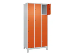 lockerkast,HxBxD 1950x900x500mm,3x4vakken,vak B 300mm,cil.-slot,voeten