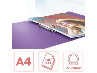 Colour'Breeze ringmap, 2 ringen, PP, ft A4, met soepele kaft Lavendel - 4