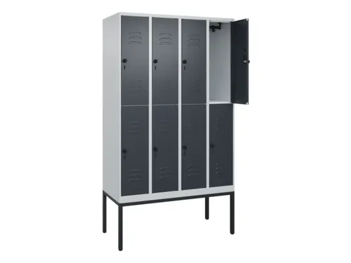 dubbeldekse locker,HxBxD 2120x1200x500mm,4x2vak.,vak B 300mm