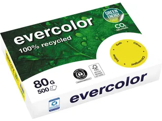 Gerecycleerd Kopierpapier Evercolor 80 Gram A4 Citroen Geel - 1