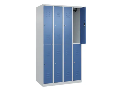 dubbeldekse locker,HxBxD 1850x1000x500mm,4x2vak.,vak B 250mm,cil.-slot