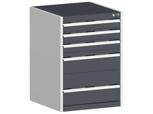 ladekast HxBxD 900x650x650mm 5laden romp RAL7035 front RAL7016