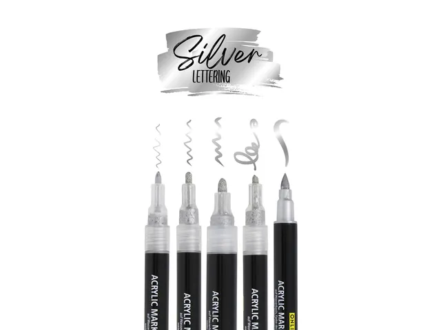 Acrylmarker Online lettering 5 breedtes zilver