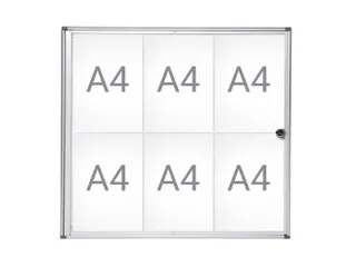 Binnenvitrine wand MAULextraslim whiteboard 6xA4 met slot - 1