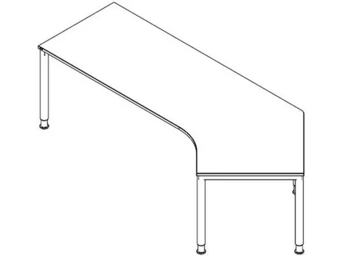 In hoogte verstelbaar hoekbureau 680-820x2570x1130mm eiken zwart