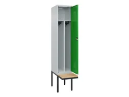 locker met bank,voor scheiding van kleding,HxBxD 2120x400x815mm,1vak