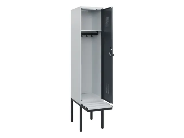 locker met bank,HxBxD 1950x400x815mm,1vak,vak B 400mm,draaigrendel