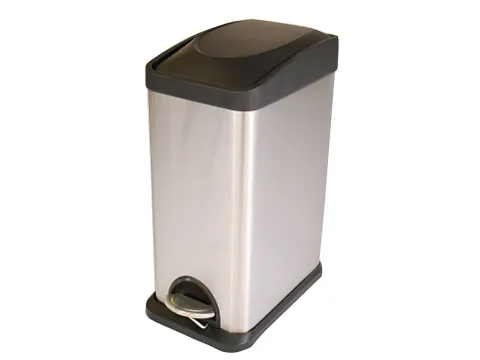 Rechthoekige Pedaalemmer 15 Liter Mat Rvs