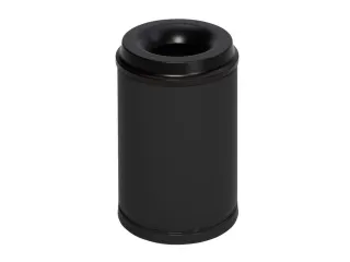 prullenmand zelfblussend 15 liter HxØ 370x250mm kop zwart - 1