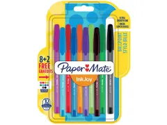 balpen InkJoy 100 met dop Assorti Medium blister 8 + 2 gratis