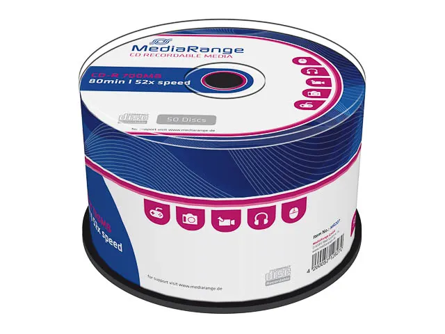 Mediarange Opslagmedia Cd-r 52x 700Mb