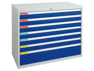 Ladekast 900x1000x500mm 7 Laden Romp Ral7035 Front Ral5010 - 3