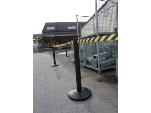 Afzetsysteem Paal Pvc HxØ 970x90mm Band Geel/Zwart Paal Zwart