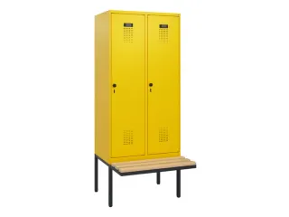 locker met bank,HxBxD 1950x800x815mm,2vak,vak B 400mm,draaigrendel - 2