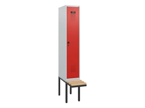 locker met bank,HxBxD 1950x300x815mm,1vak,vak B 300mm,draaigrendel