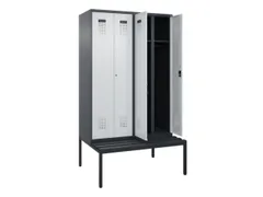 locker met bank,voor scheiding van kleding,HxBxD 2120x1200x815mm,4vak