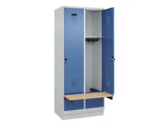 locker met bank,HxBxD 1950x800x815mm,2vak,vak B 400mm,draaigrendel