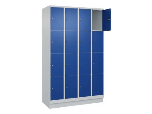 lockerkast,HxBxD 1950x1200x500mm,4x4vakken,vak B 300mm,cil.-slot