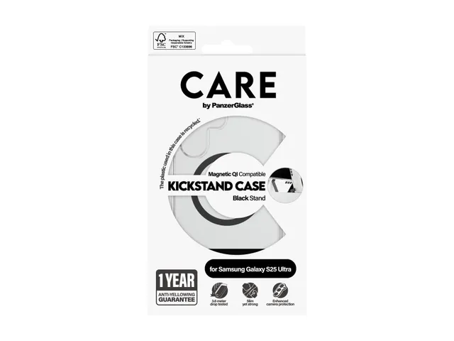 PanzerGlass CARE by Kickstand Case Transparent w. Qi Samsung Gal