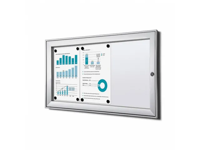 Vergrendelbaar Muurvitrine Indoor/Outdoor Brandwerend 3xA4 Zilver