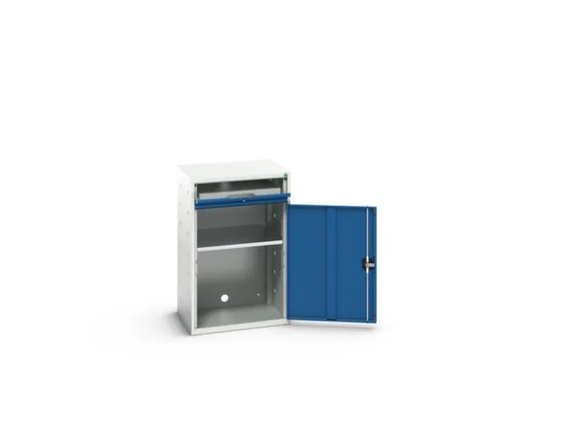 pc-kast 1000x650x550mm toetsenbordblad RAL7035 + RAL5010
