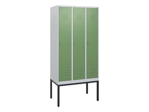 locker,HxBxD 1950x900x500mm,3vak,vak B 300mm,cil.-slot,voetonderstel