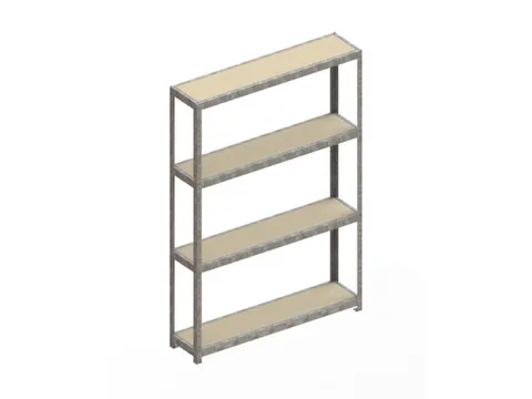 Breedvakstelling 2470x1700x400mm Vaklast 500kg 4 Houten Legborden