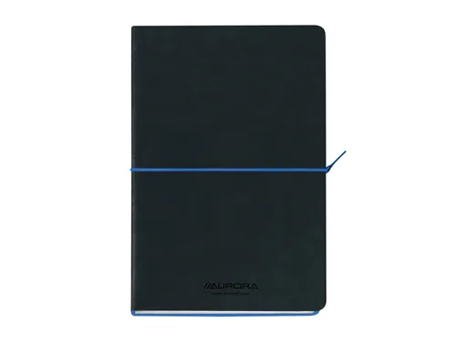 Notitieboek Aurora Tesoro A5 192blz lijn 80gr zwart blauw