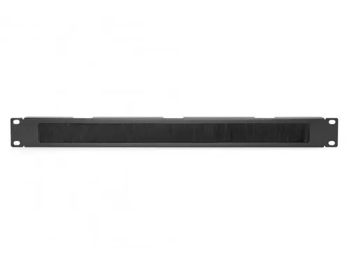 1U kabelborstelstrip open voor 483 mm (19 inch) kasten Zwart