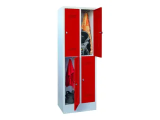 dubbeldekse locker,HxBxD 1850x600x500mm,2x2vak.,RAL7035,front RAL3000 - 2