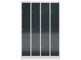 Lockerkast 1800x1185x500mm 4x3 vakken cilinderslot, sokkel, RAL7016 - 2
