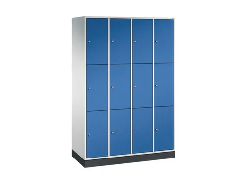 lockerkast,RAL 7035/RAL 5010,HxBxD 1950x1220x500mm,4x3vakken,cil.-slot