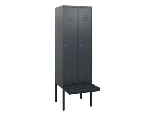 locker met bank,HxBxD 1950x600x815mm,2vak,vak B 300mm,cil.-slot