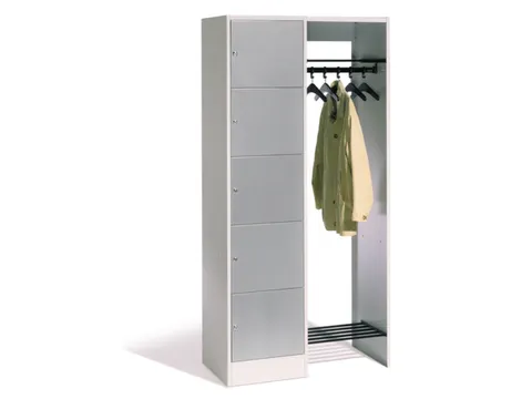 locker met kapstok,HxBxD 1950x960x480mm,romp RAL7035,front RAL7035