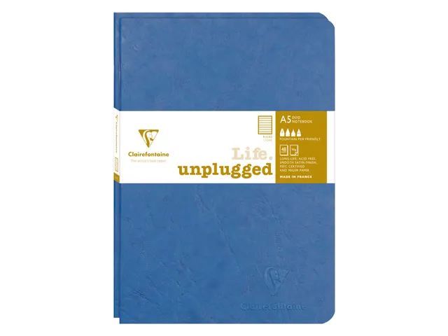 Schrift Clairefontaine A5 lijn 96 pagina's 90gr blauw seal à 2 stuks