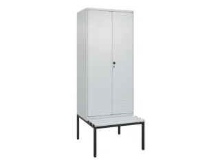 PBM-locker met bank,HxBxD 2120x800x815mm,2vak,vak B 400mm,draaigrendel - 1